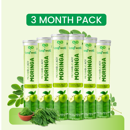 Leafwell Metabolic ACV Moringa Effervescent Tablets