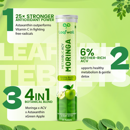 Leafwell Metabolic ACV Moringa Effervescent Tablets
